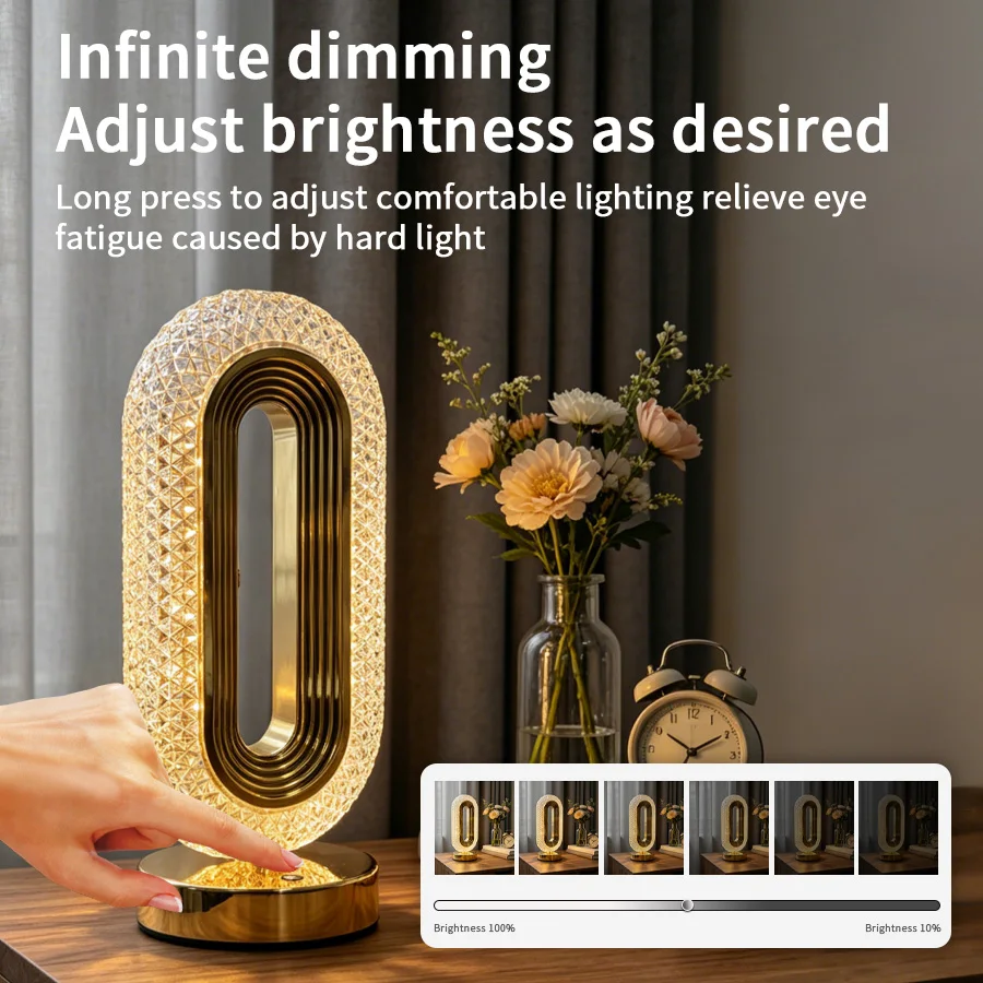 LED Crystal Table Lamp Touch Dimmable Bedside Lamp Night Light USB Rechargeable 3 Color Temperatures Ambient Light Home Decor
LED Crystal Table Lamp Touch Dimmable Bedside Lamp Night Light USB Rechargeable 3 Color Temperatures Ambient Light Home Decor