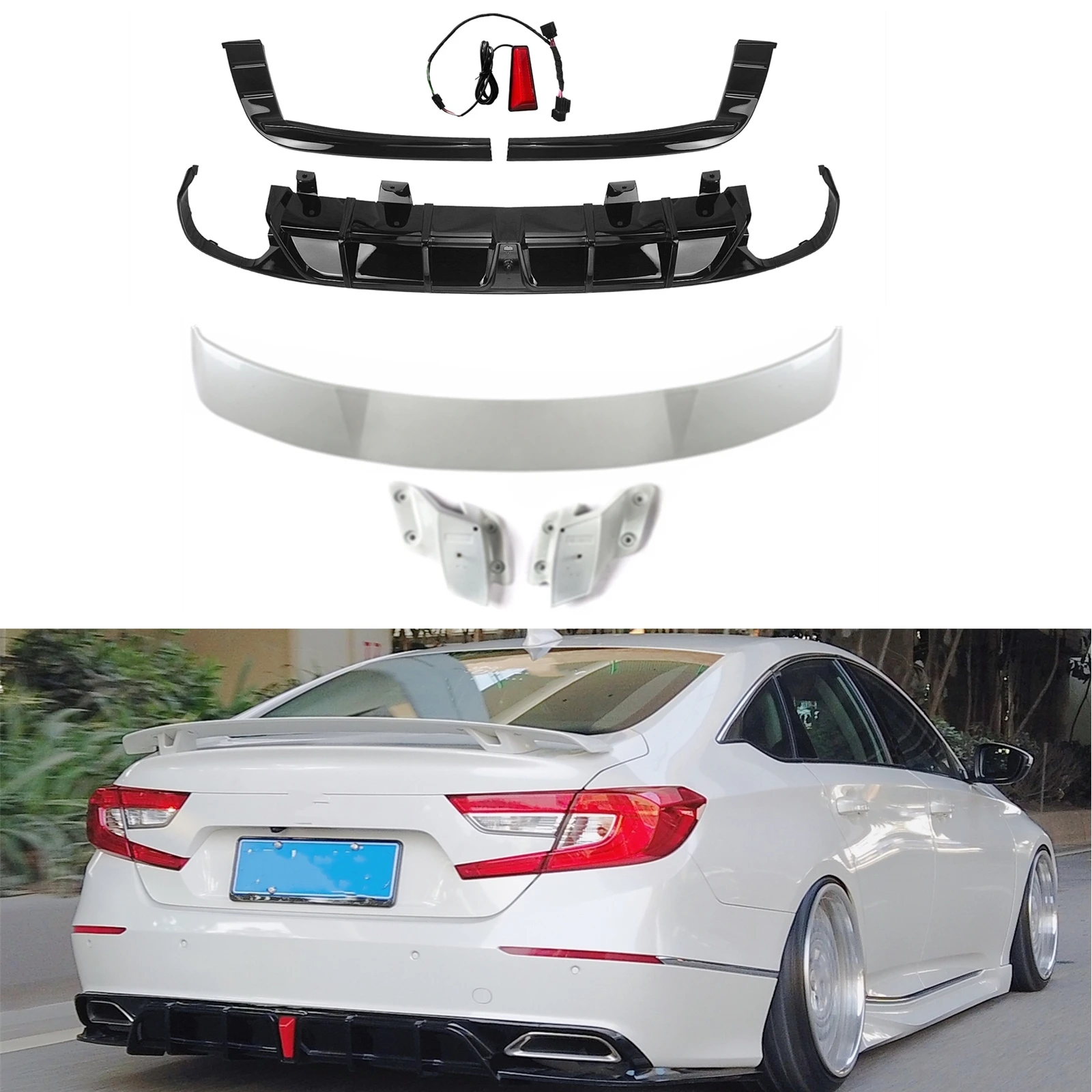 Yofer Body Kit For Honda Accord 2018-2022 Trunk Spoiler Wing+Rear Bumper Diffuser Lip W/ Lamp Glossy Black/White Splitter Trim
Yofer Body Kit For Honda Accord 2018-2022 Trunk Spoiler Wing+Rear Bumper Diffuser Lip W/ Lamp Glossy Black/White Splitter Trim
