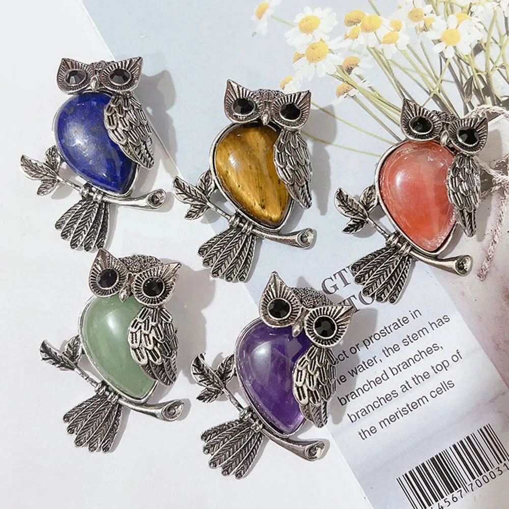 Natural Stone Amethyst Rose Quartz Inlaid Alloy Owl Pendant Healing Crystals Animal Charm Reiki Spiritual Lucky
Natural Stone Amethyst Rose Quartz Inlaid Alloy Owl Pendant Healing Crystals Animal Charm Reiki Spiritual Lucky