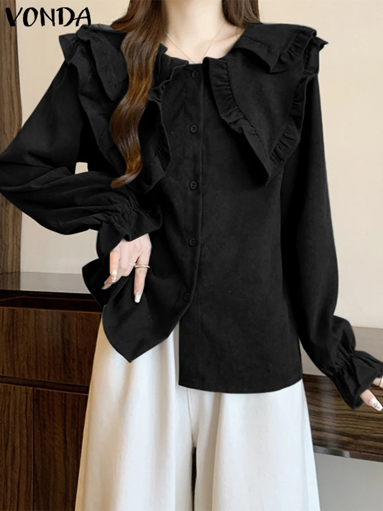 VONDA Summer Tops 2025 Women Casual Long Lantern Sleeve Shirts Solid Color Blouse Blusas Oversized Peter-pan Collar Tunic Baggy
VONDA Summer Tops 2025 Women Casual Long Lantern Sleeve Shirts Solid Color Blouse Blusas Oversized Peter-pan Collar Tunic Baggy