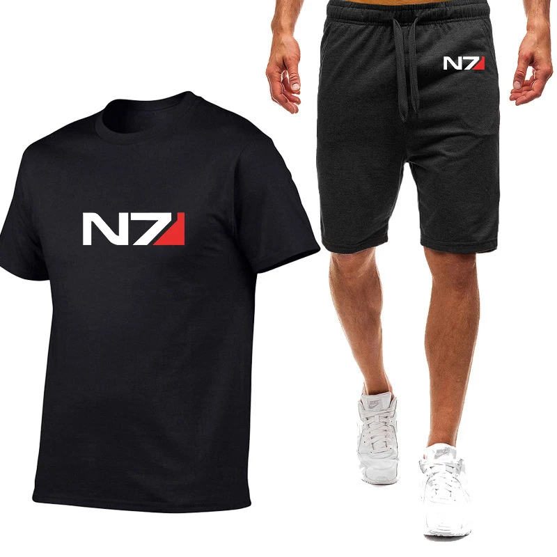 Новинка 2023, мужская летняя спортивная одежда N7 Mass Effect, спортивный костюм из двух предметов: хлопковые футболки и шорты
Новинка 2023, мужская летняя спортивная одежда N7 Mass Effect, спортивный костюм из двух предметов: хлопковые футболки и шорты