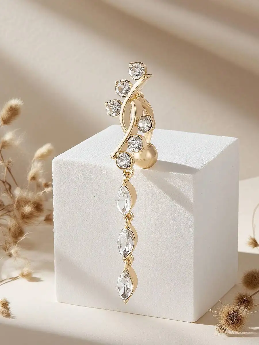 Gold-Tone Leaf-Design Long Dangling Belly Button Ring With Crystal Accents For Women Body Jewelry
Gold-Tone Leaf-Design Long Dangling Belly Button Ring With Crystal Accents For Women Body Jewelry