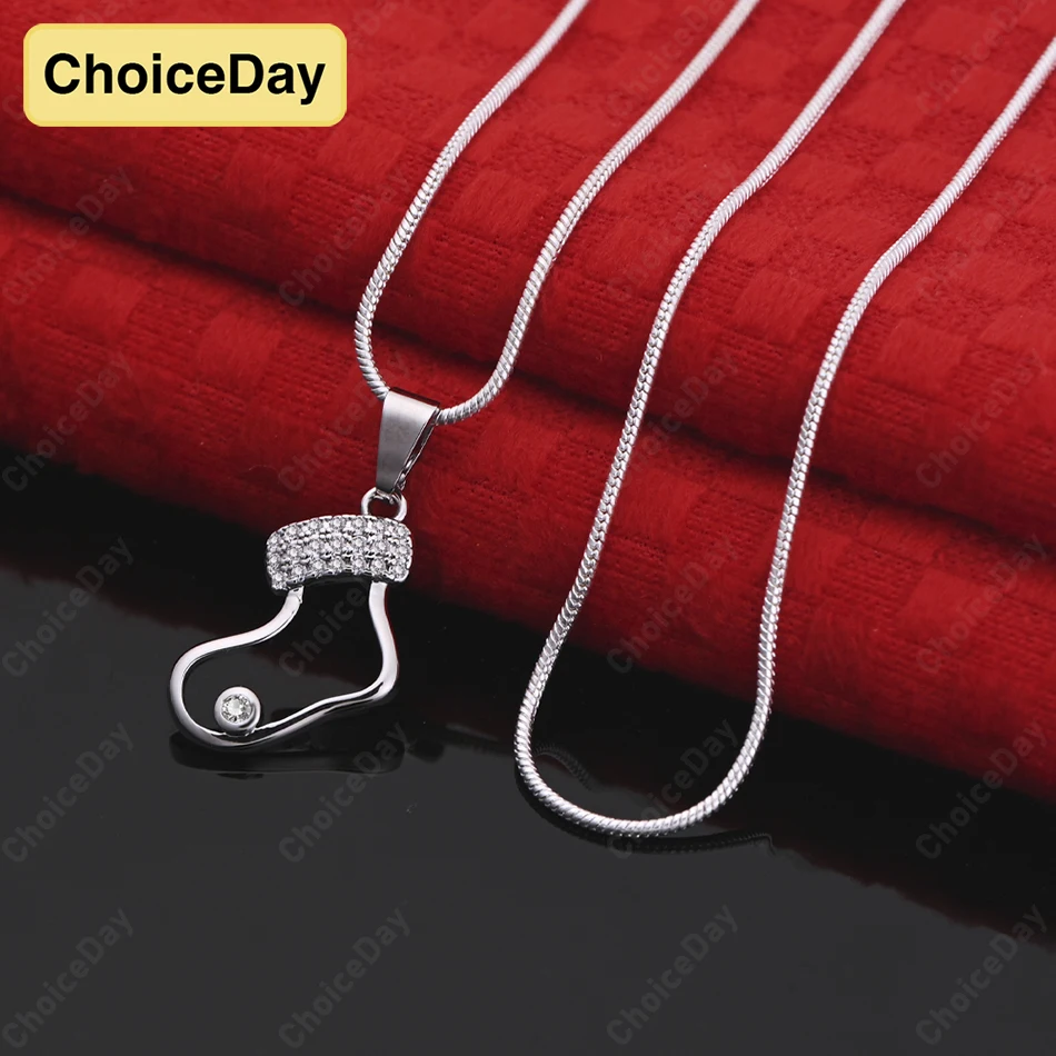 ChoiceDay Fashion 925 Sterling Silver Exquisite Sock Pendant Necklace for Women Christmas Party Gift Jewelry Accessories 
ChoiceDay Fashion 925 Sterling Silver Exquisite Sock Pendant Necklace for Women Christmas Party Gift Jewelry Accessories