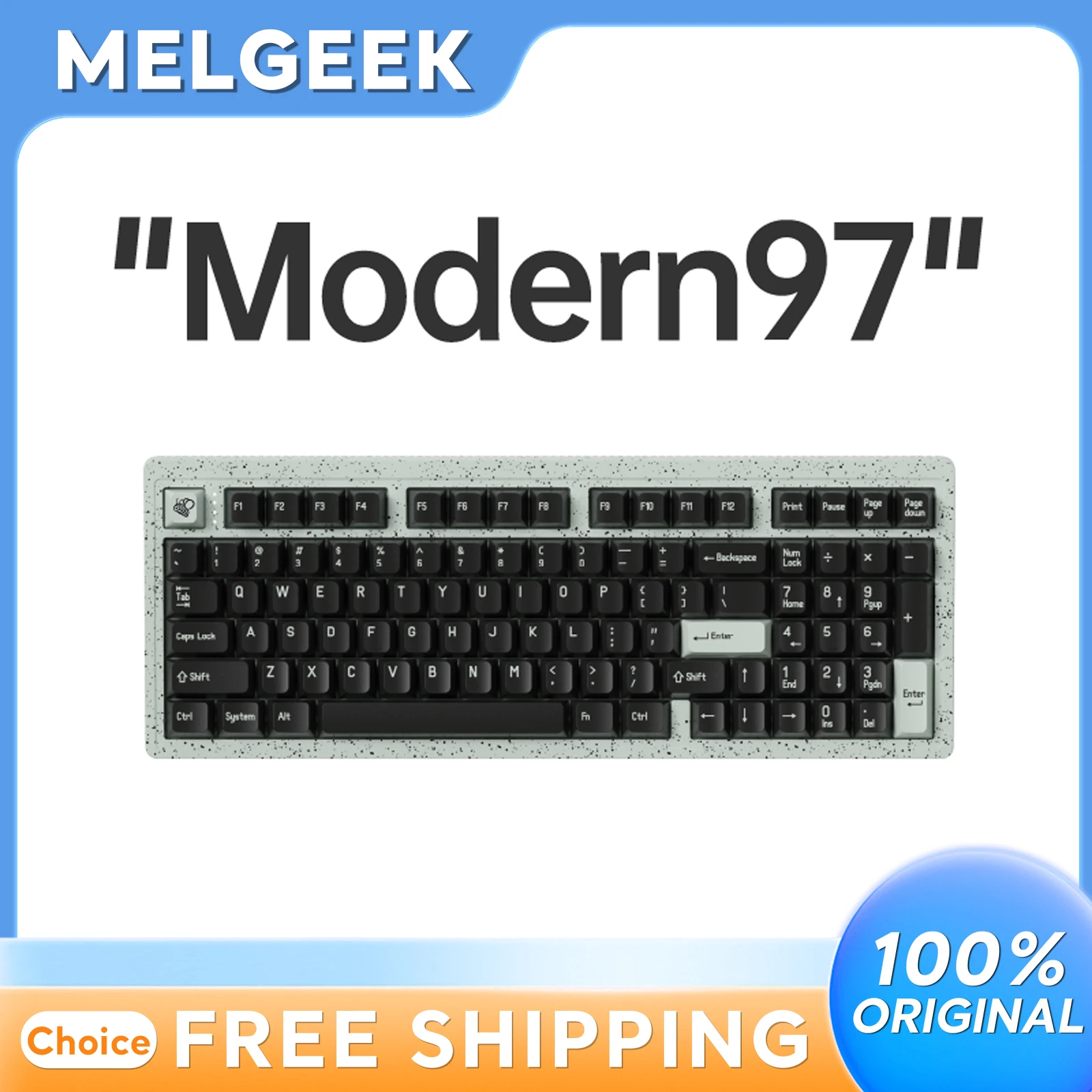 MelGeek Modern97 Custom Mechanical Keyboard Gasket Structure Bluetooth Wireless Silent Ergonomic For Office Home Use
MelGeek Modern97 Custom Mechanical Keyboard Gasket Structure Bluetooth Wireless Silent Ergonomic For Office Home Use