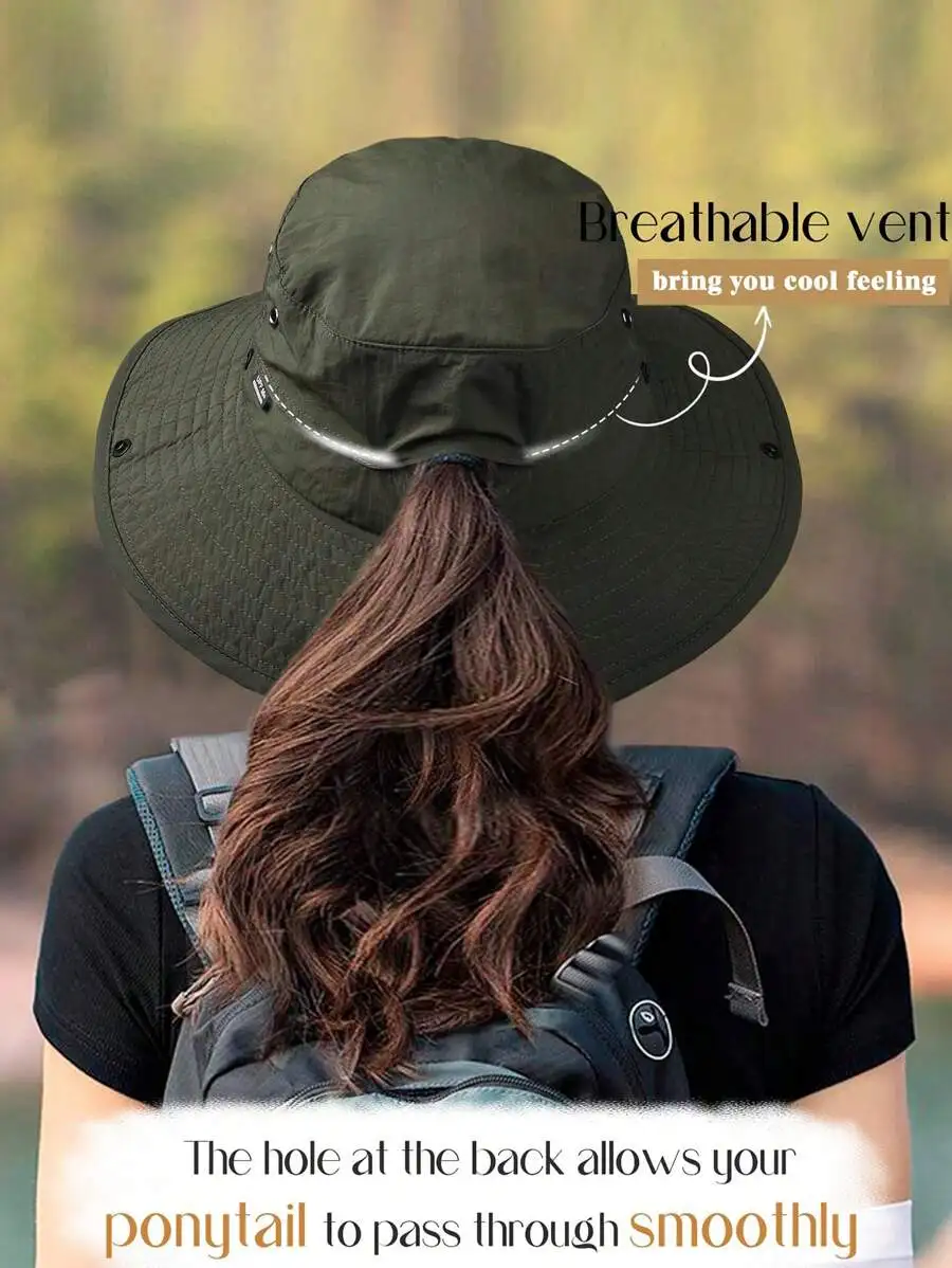 Womens Ponytail Sun Hat UPF 80+ Wide Brim Foldable Outdoor Bucket Hat
Womens Ponytail Sun Hat UPF 80+ Wide Brim Foldable Outdoor Bucket Hat