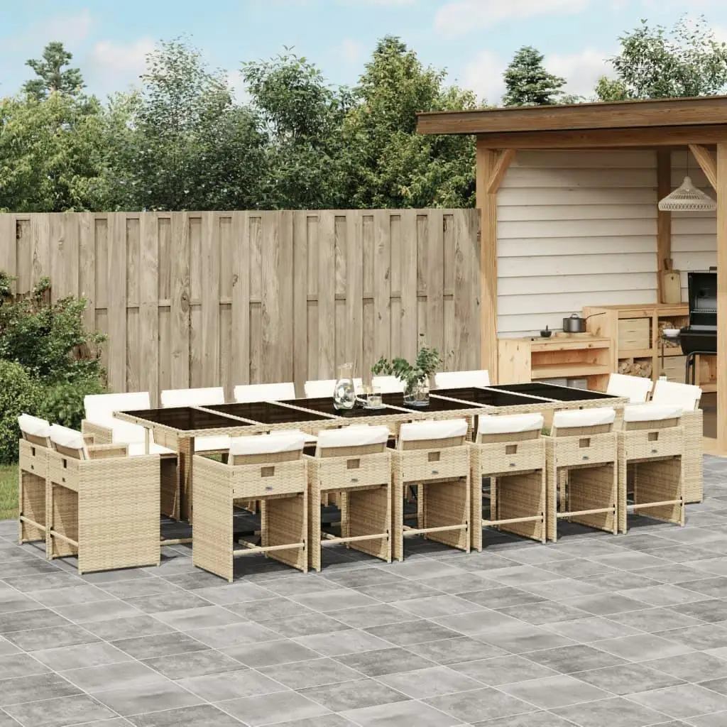 16 Piece Patio Dining Set Beige Black Cream White Outdoor Furniture for Garden and Balcony
16 Piece Patio Dining Set Beige Black Cream White Outdoor Furniture for Garden and Balcony