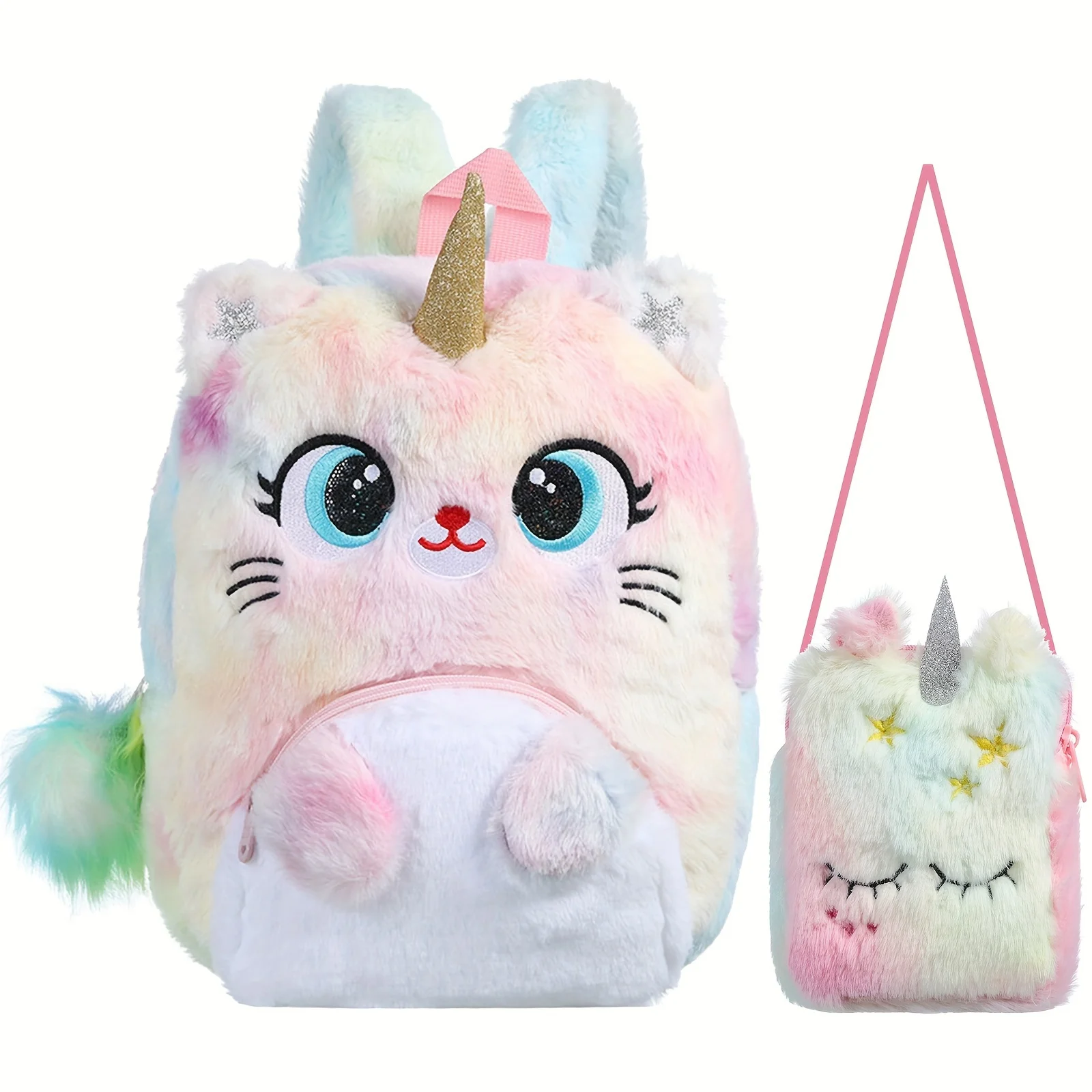 Plush unicorn backpack shoulder bag 2pcs/set cartoon cute shoulder bag Kid fashionable versatile backpack Kid birthday gift
Plush unicorn backpack shoulder bag 2pcs/set cartoon cute shoulder bag Kid fashionable versatile backpack Kid birthday gift