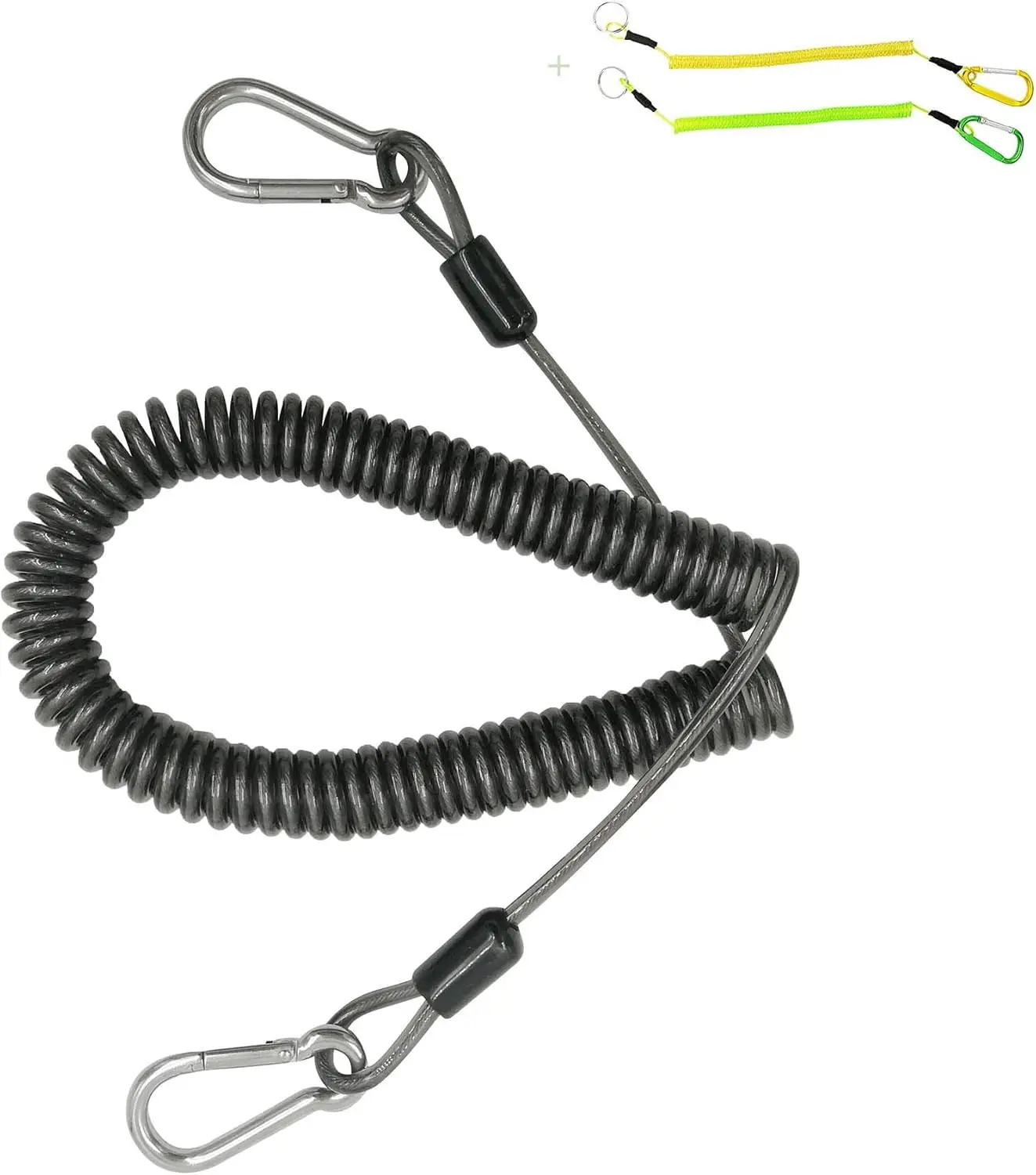10ft 150LB Retractable Fishing Rod Lanyard - Heavy Duty Saltwater Tether for Kayak & Deep Sea, with Locking Carabiners
10ft 150LB Retractable Fishing Rod Lanyard - Heavy Duty Saltwater Tether for Kayak & Deep Sea, with Locking Carabiners