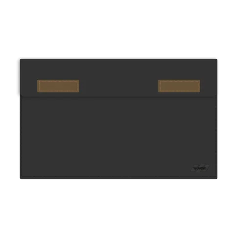 WUAWE 16.1" Portable Monitor Sleeve Bag, PU Leather Case for Travel Monitor Laptop, Black