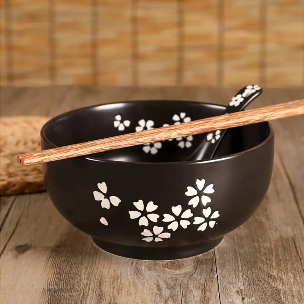 1 set Black Ceramic Soup Cherry Pattern With Lid Japanese Style Noodle Rice Ramen Bowl Kitchen Tableware Home Salad Serving Bowl
1 set Black Ceramic Soup Cherry Pattern With Lid Japanese Style Noodle Rice Ramen Bowl Kitchen Tableware Home Salad Serving Bowl