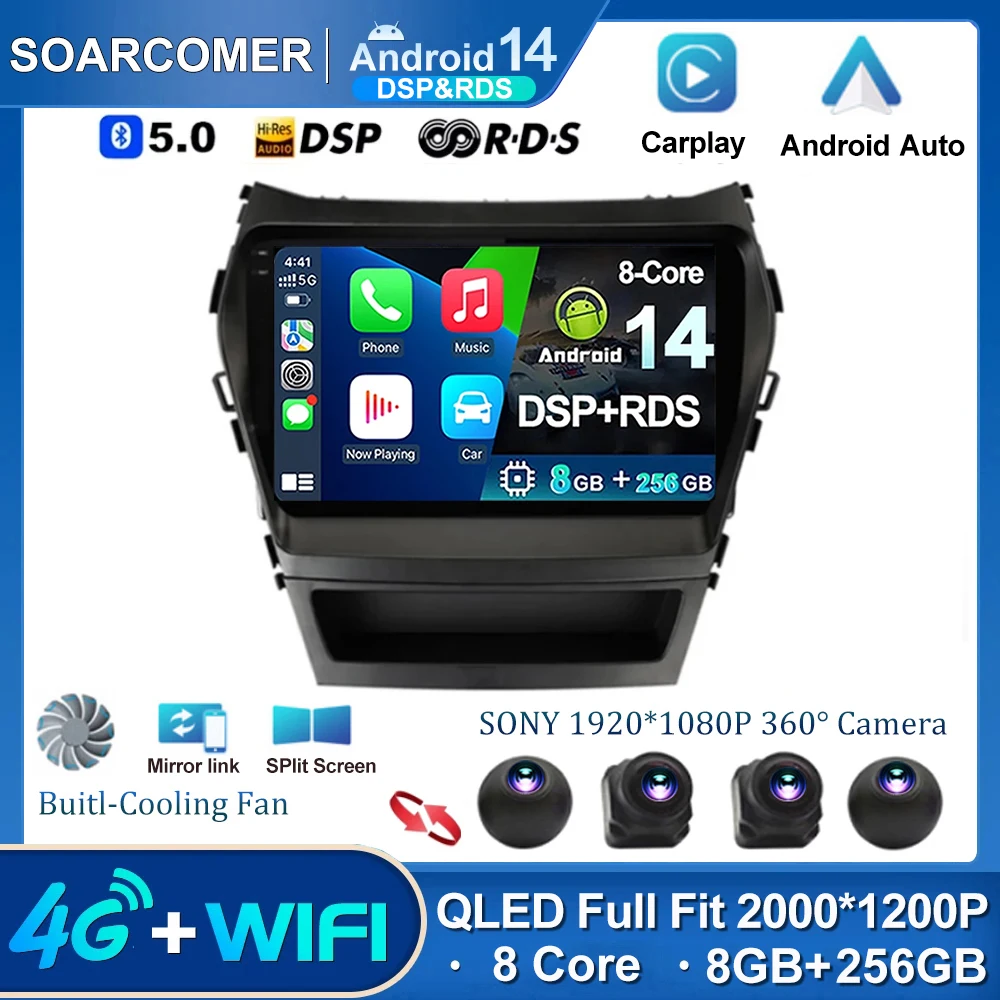 9'' Android 14 For Hyundai Santa Fe 3 IX45 2013 - 2016 Car Radio Multimedia Video Player GPS Navigation IPS QLED 4G Carplay 2Din
9'' Android 14 For Hyundai Santa Fe 3 IX45 2013 - 2016 Car Radio Multimedia Video Player GPS Navigation IPS QLED 4G Carplay 2Din