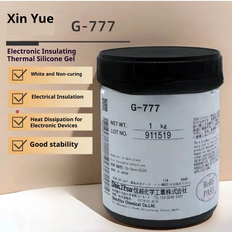 Shin-Etsu G-777 Thermal Conductive CPU Cooling Paste, Silicone Grease Thermal Conductive Silicon Curing Agent 1KG
Shin-Etsu G-777 Thermal Conductive CPU Cooling Paste, Silicone Grease Thermal Conductive Silicon Curing Agent 1KG