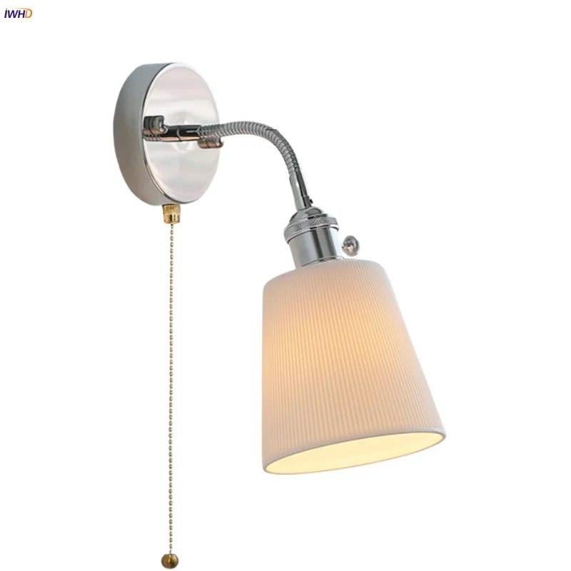 IWHD White Ceramic LED Wall Lights Restaurant Reading Bar Adjustable Nordic Modern Pull Chain Switch Bedside Lamp Aplique Pared
IWHD White Ceramic LED Wall Lights Restaurant Reading Bar Adjustable Nordic Modern Pull Chain Switch Bedside Lamp Aplique Pared