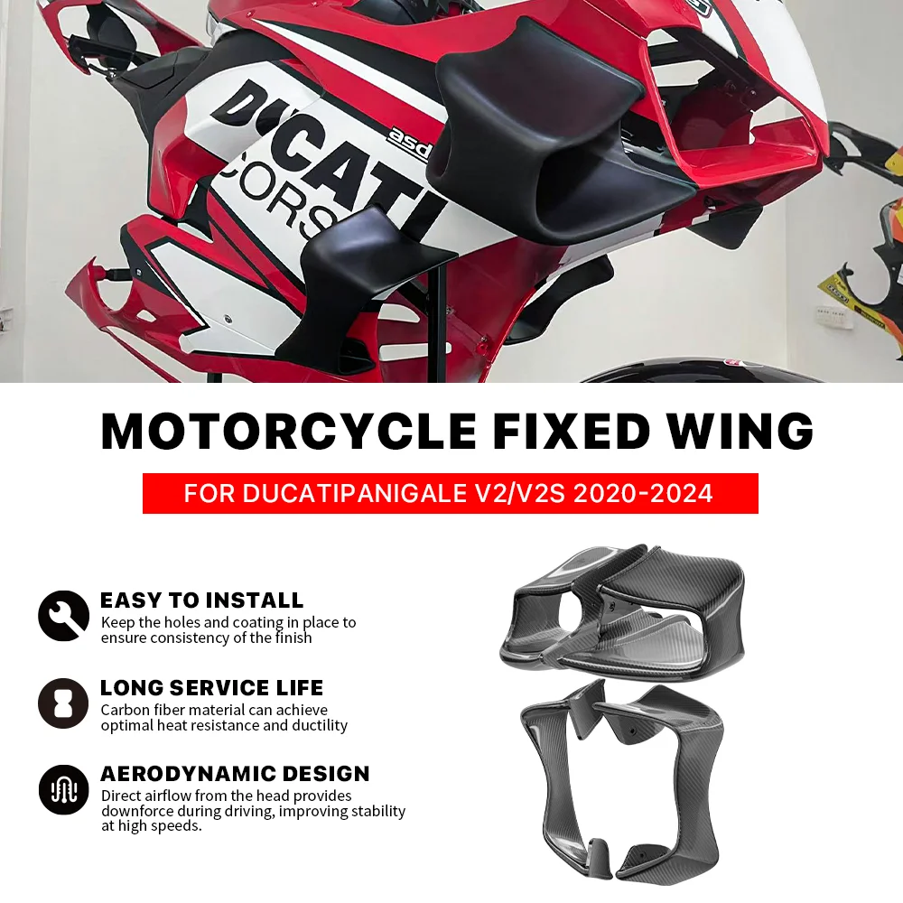 Для Ducati Panigale V2 V2S GP 2020 2021 2022 2023 2024, комплект фиксированного крыла, аэродинамический спойлер Moto GP с фиксированным крылом, углеродное волокно
Для Ducati Panigale V2 V2S GP 2020 2021 2022 2023 2024, комплект фиксированного крыла, аэродинамический спойлер Moto GP с фиксированным крылом, углеродное волокно