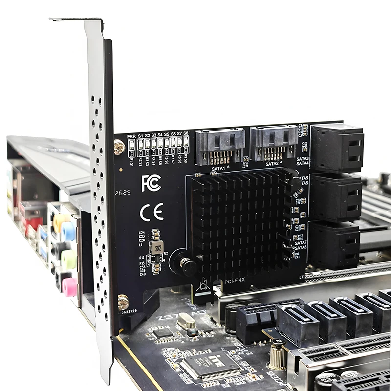 PCIe 3.0 X4 to 8 Port SATA 3.0 Expansion Card 6Gbps YLB3118 Chip HDD SSD Adapter Card Support NAS Desktop Server Controller Card
PCIe 3.0 X4 to 8 Port SATA 3.0 Expansion Card 6Gbps YLB3118 Chip HDD SSD Adapter Card Support NAS Desktop Server Controller Card