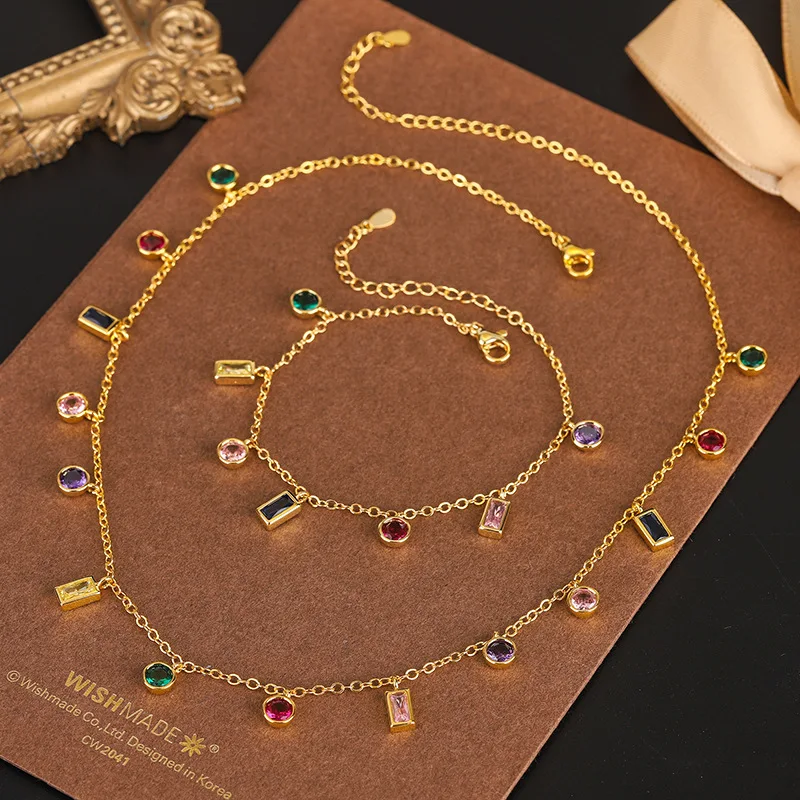 's Jewelry: New European American Style Personalized Color-Block Glass Stone Bracelets and Necklaces, Elegant Women's A
's Jewelry: New European American Style Personalized Color-Block Glass Stone Bracelets and Necklaces, Elegant Women's A