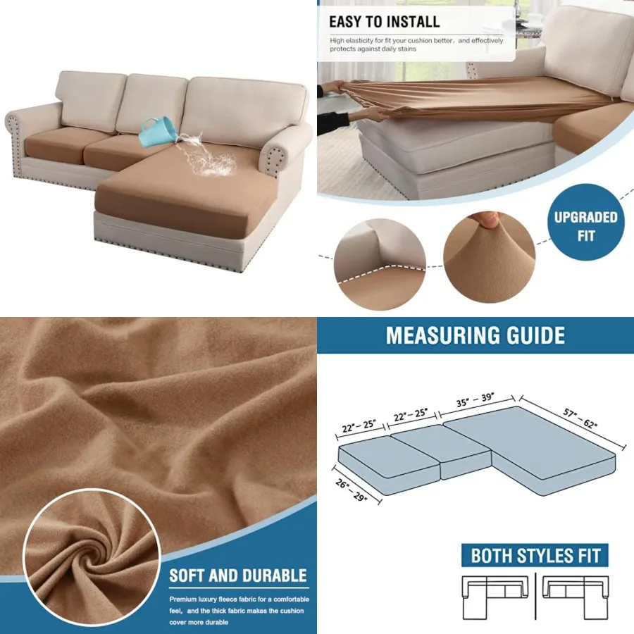 100% Waterproof Seat Cushion Covers Sectional Couch Covers 3 Pieces Sofa Cushion Covers L Shape Cushion Chaise Cover for Both L
100% Waterproof Seat Cushion Covers Sectional Couch Covers 3 Pieces Sofa Cushion Covers L Shape Cushion Chaise Cover for Both L
