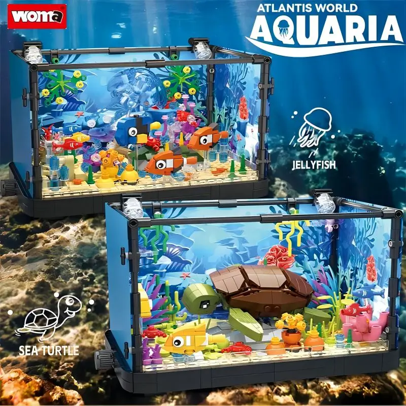 Woma Brand Blocks Toy Turtle Eco Tank Ocean Jellyfish Fish Tank with Lights Small Particle Building Block Children Assembled Toy
Woma Brand Blocks Toy Turtle Eco Tank Ocean Jellyfish Fish Tank with Lights Small Particle Building Block Children Assembled Toy