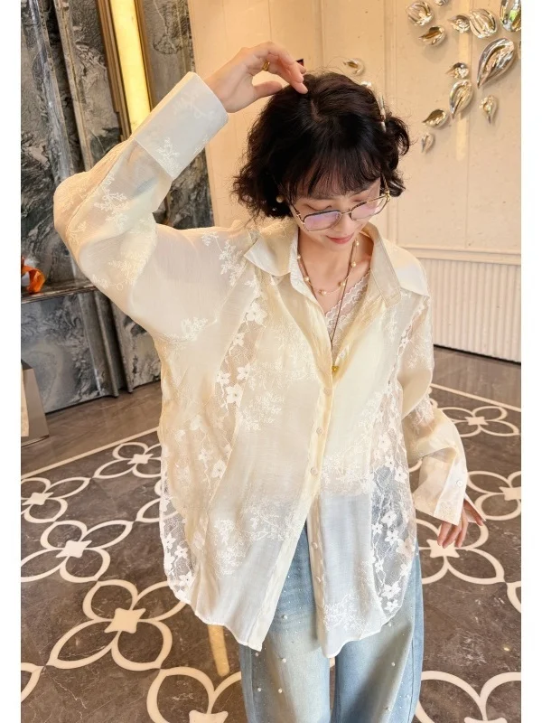 Design Sensation Oversized Lace Tian Silk irt for plus Size Women Casual Sle Long Sve V Ne mid Length A73
Design Sensation Oversized Lace Tian Silk irt for plus Size Women Casual Sle Long Sve V Ne mid Length A73