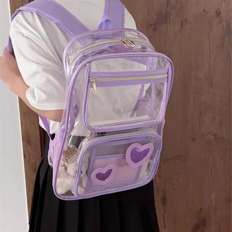 Xiuya Transparent PVC Womens Backpack Summer College Style Fashion Large Capacity Travel Backpack Designer Luxury Female Y2k Bag
Xiuya Transparent PVC Womens Backpack Summer College Style Fashion Large Capacity Travel Backpack Designer Luxury Female Y2k Bag