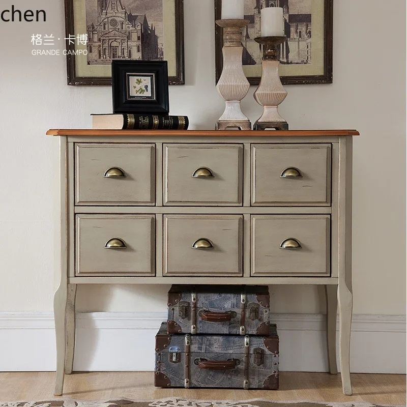 XL entrance cabinet French retro wind cabinet against the wall Solid wood six-bucket drawer cabinet
XL entrance cabinet French retro wind cabinet against the wall Solid wood six-bucket drawer cabinet