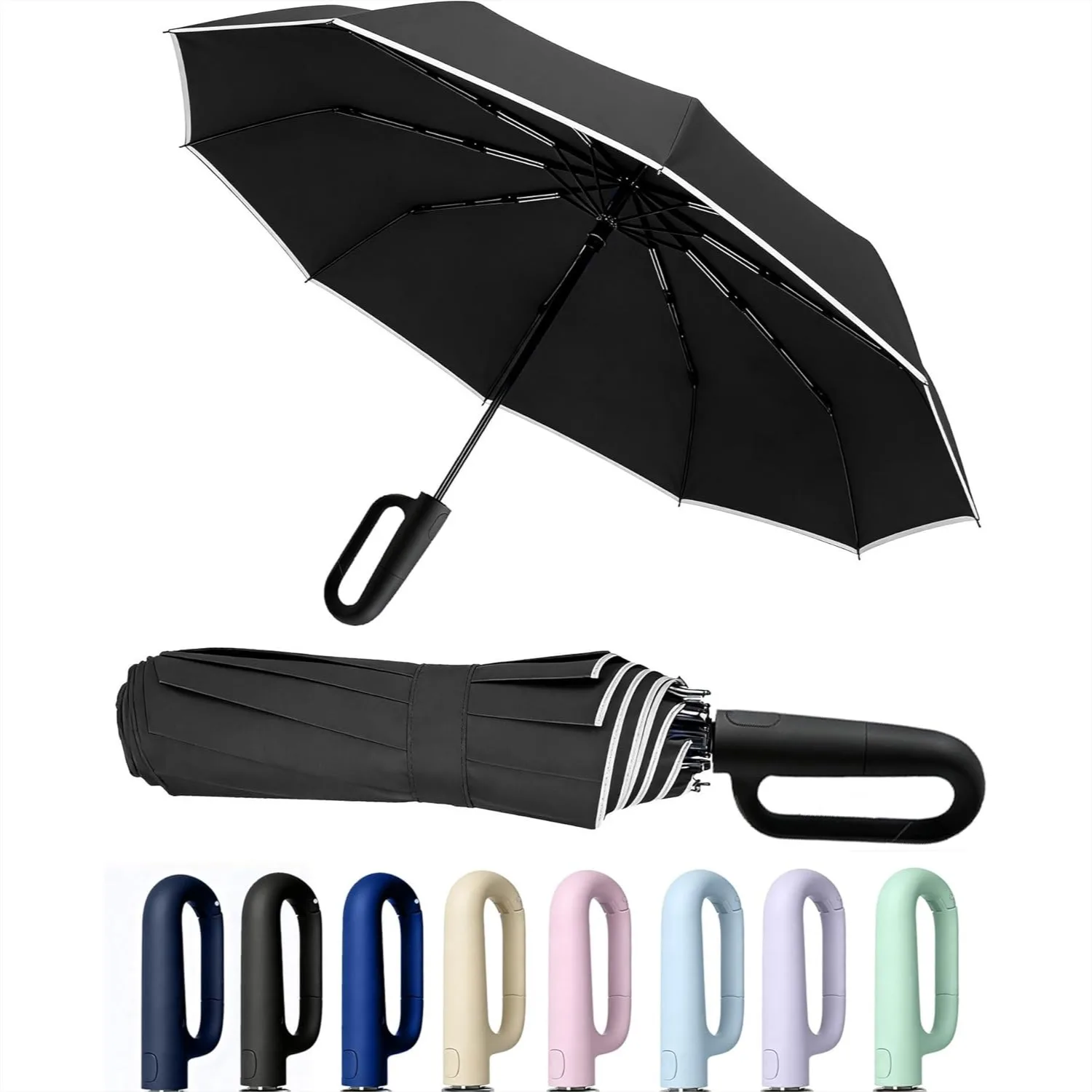 Travel Umbrella with Carabiner Handle Windproof Auto Open/Close for Rain and Sun Protection Compact Clip-on Backpack Design
Travel Umbrella with Carabiner Handle Windproof Auto Open/Close for Rain and Sun Protection Compact Clip-on Backpack Design