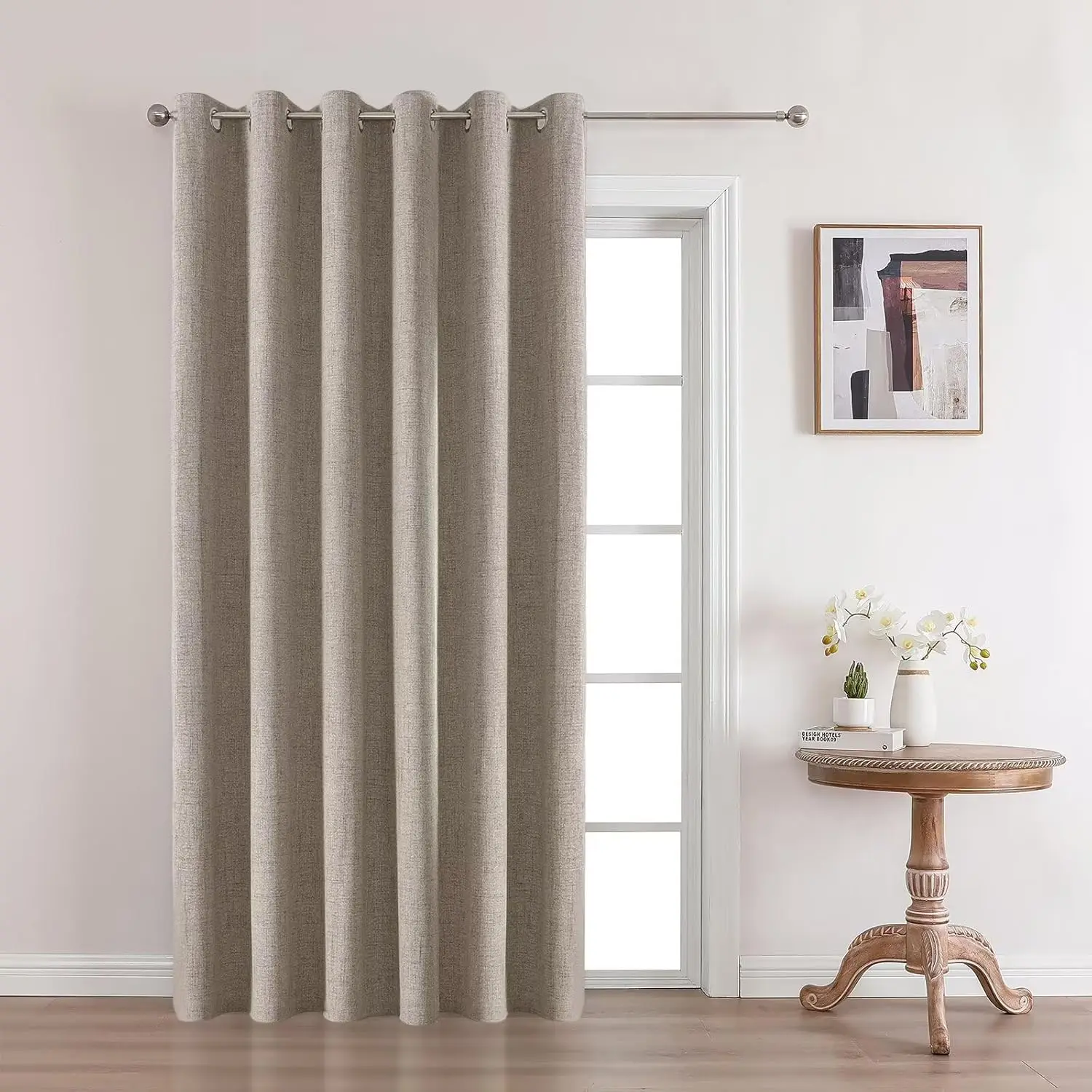 Faux Linen Blackout Curtain 100x120 Inches, Grommet Top for Bedroom Living Room, Thermal Insulated Single Panel
Faux Linen Blackout Curtain 100x120 Inches, Grommet Top for Bedroom Living Room, Thermal Insulated Single Panel
