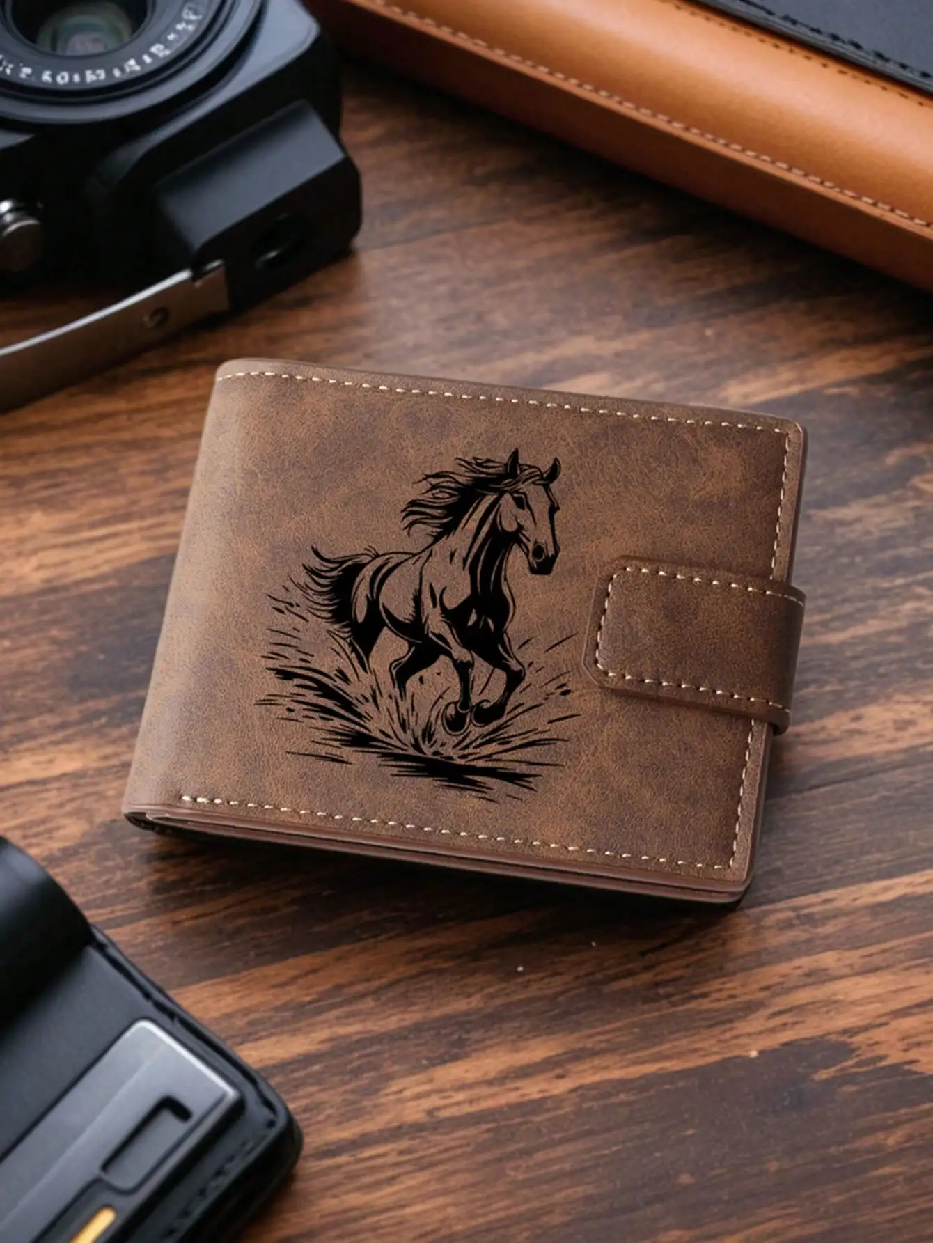 Fashionable Horse Design Faux Leather Wallet - Compact Zipper Card Holder And Coin Purse, Snap Coin & Card Slots, Ideal Daily Use Wallet, Stylish Travel Accessory
Fashionable Horse Design Faux Leather Wallet - Compact Zipper Card Holder And Coin Purse, Snap Coin & Card Slots, Ideal Daily Use Wallet, Stylish Travel Accessory
