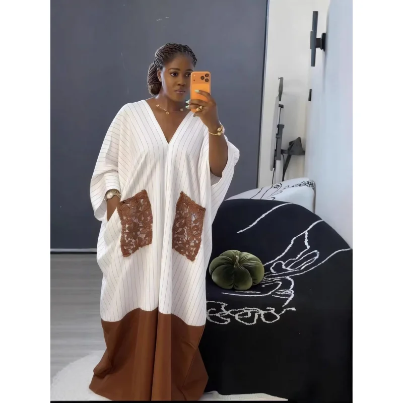 Summer 2026 Fashion Loose Casual V-Neck Striped Long Dress New Style Elegant Resort Wear for Women
Summer 2026 Fashion Loose Casual V-Neck Striped Long Dress New Style Elegant Resort Wear for Women