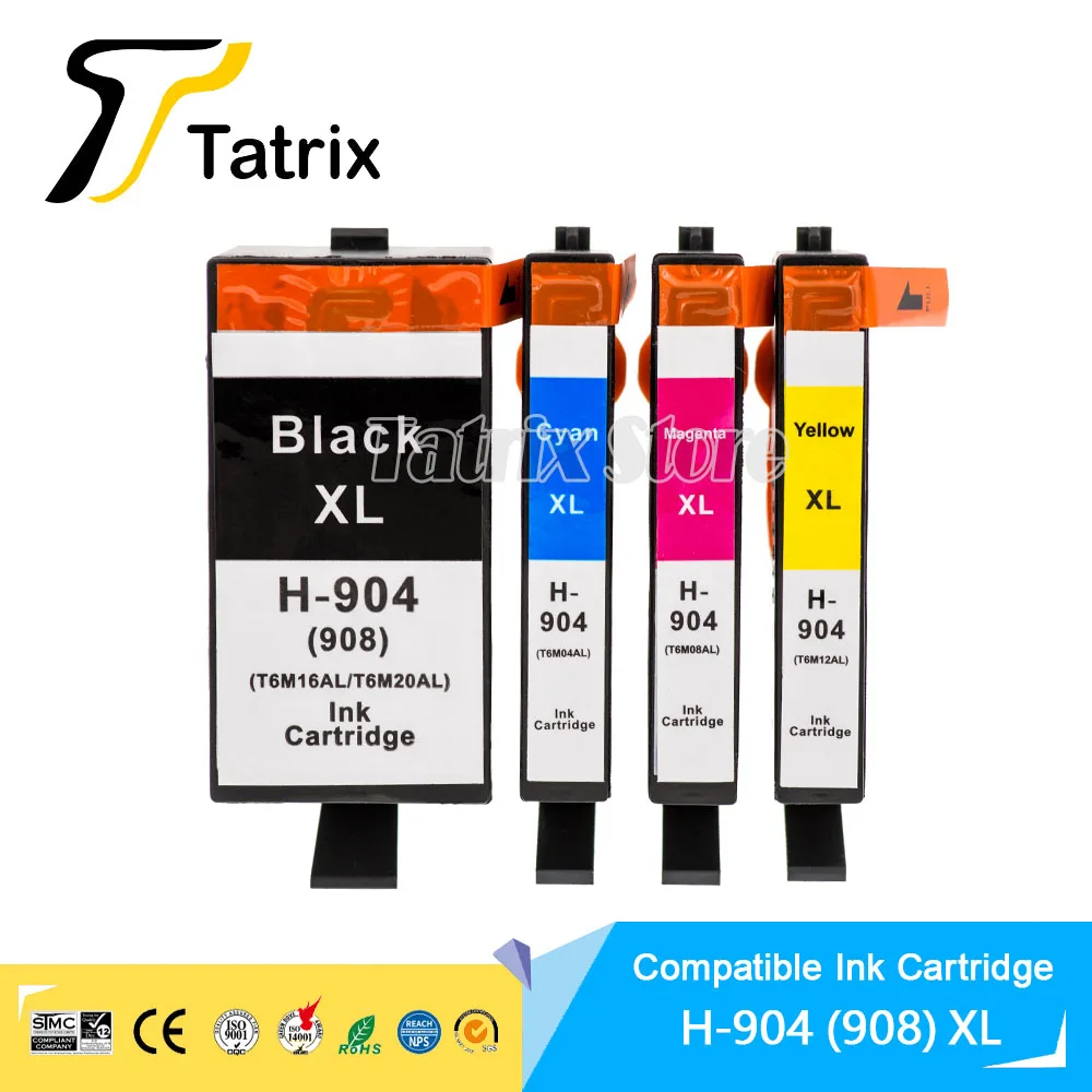 Совместимый чернильный картридж Tatrix для HP 904 904XL 908XL для HP 904, используется для HP OfficeJet Pro 6970, универсальный принтер
Совместимый чернильный картридж Tatrix для HP 904 904XL 908XL для HP 904, используется для HP OfficeJet Pro 6970, универсальный принтер