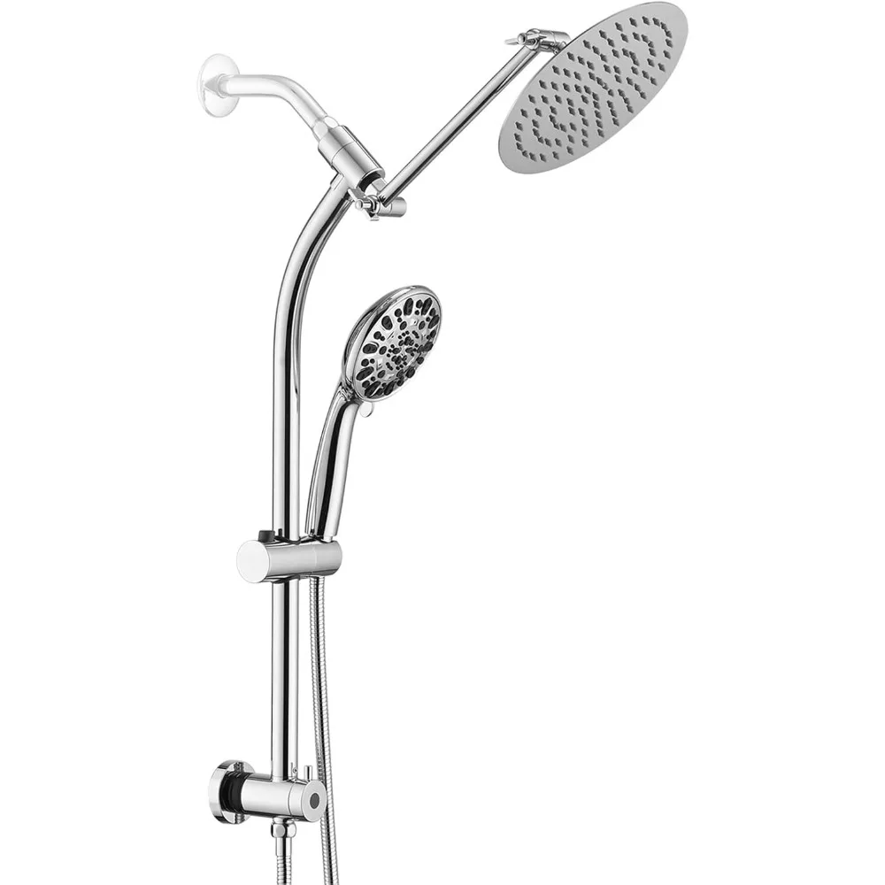 8 Inch Round Shower Head with High Pressure Handheld Spray Combo, Drill-Free Slide Bar with Adjustable Showers, Shower Faucets
8 Inch Round Shower Head with High Pressure Handheld Spray Combo, Drill-Free Slide Bar with Adjustable Showers, Shower Faucets