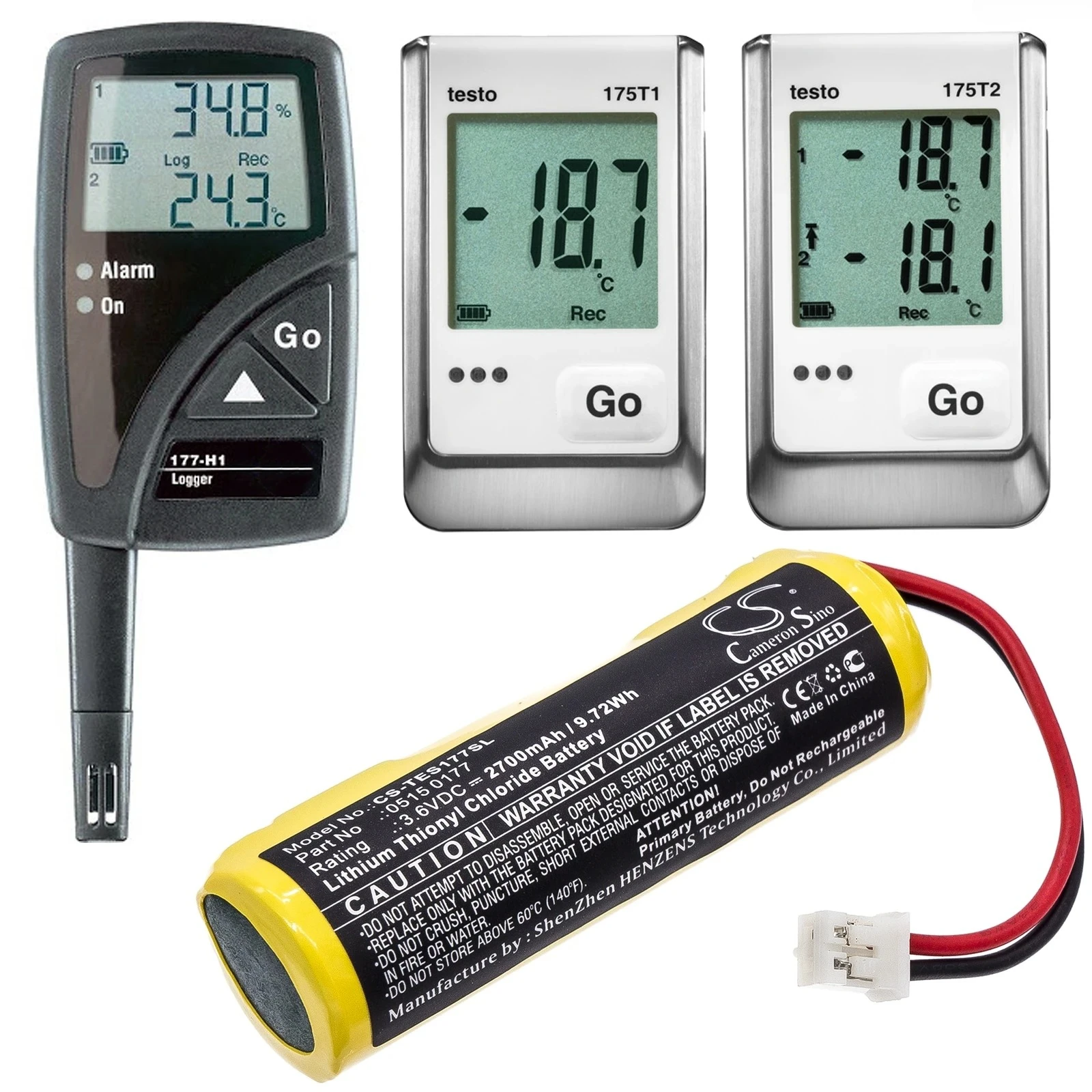 3.6V 2700mAh PLC Battery 0515 0177 for Testo 175-T1 175-T2 177 loggers, Non-rechargeable +TOOL
3.6V 2700mAh PLC Battery 0515 0177 for Testo 175-T1 175-T2 177 loggers, Non-rechargeable +TOOL