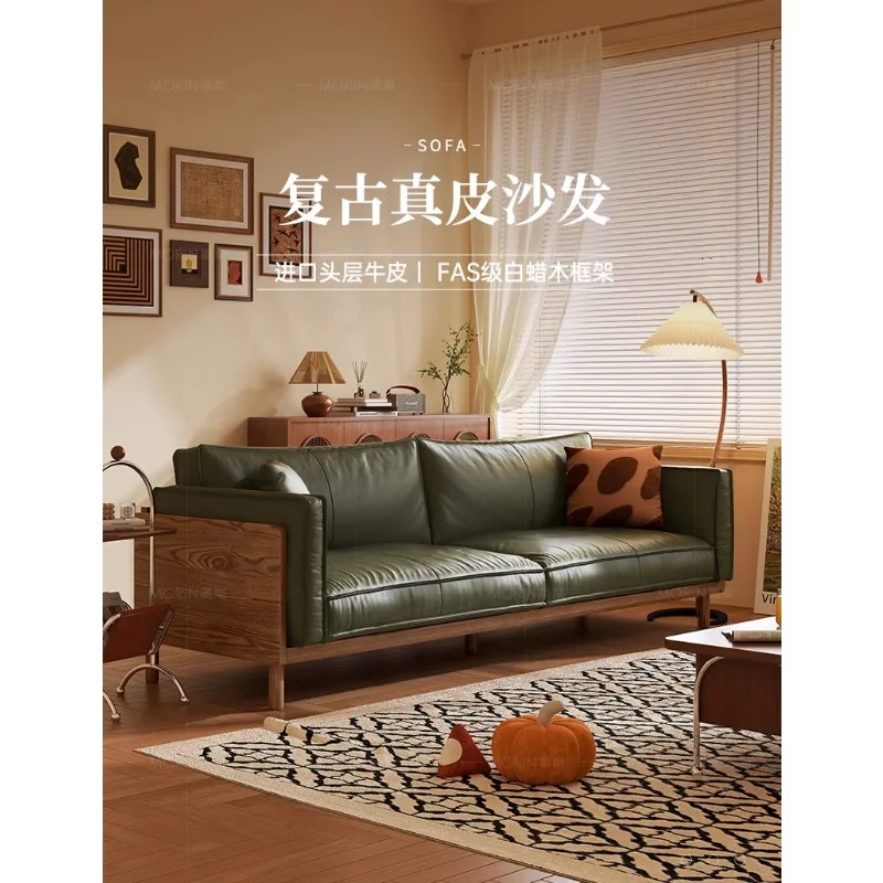 New Chinese-style solid wood sofa All solid wood small apartment living room home straight row black retro oil wax leather art s
New Chinese-style solid wood sofa All solid wood small apartment living room home straight row black retro oil wax leather art s
