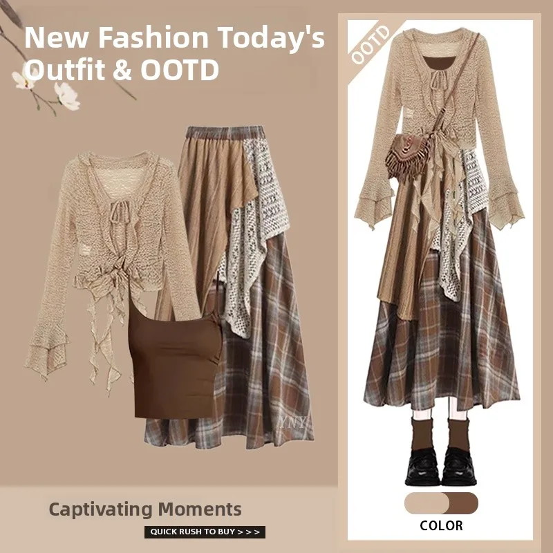 Autumn Set Women's 2025 New Design Retro Sunscreen Open Cardigan Strap Vest Retro Skirt Three-piece Set Fashionable Ense...
Autumn Set Women's 2025 New Design Retro Sunscreen Open Cardigan Strap Vest Retro Skirt Three-piece Set Fashionable Ense...