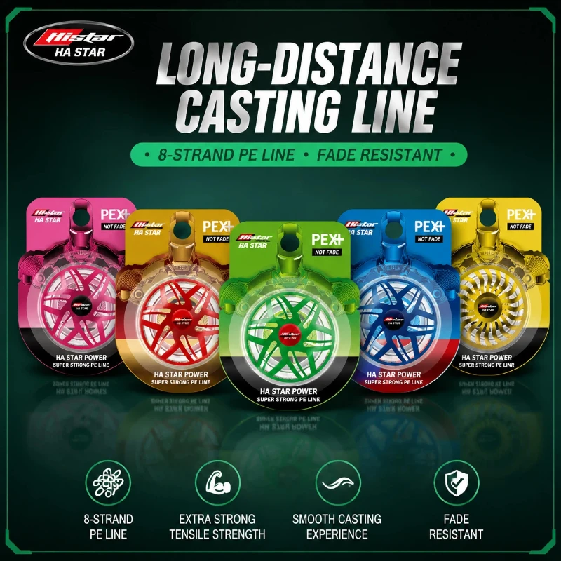 HASTAR 8 Strand Plaited PE Fishing Line 100M Fast Water Cutting Auto Spooling With Easy Line Cutter
HASTAR 8 Strand Plaited PE Fishing Line 100M Fast Water Cutting Auto Spooling With Easy Line Cutter