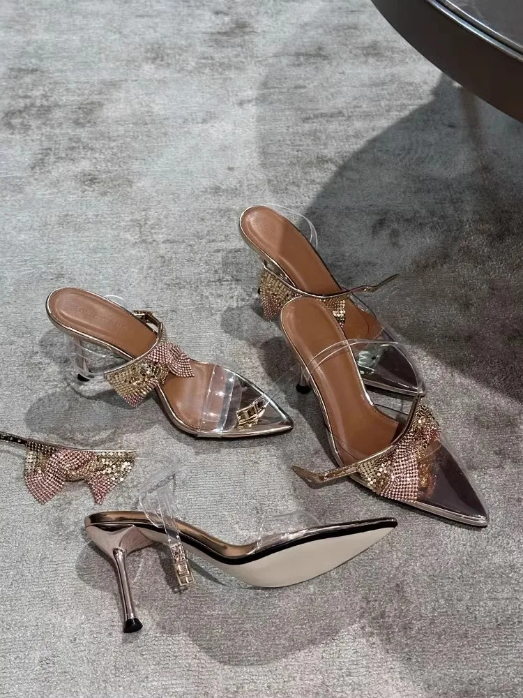 Gold Transparent Pvc One-Strap Sandals Stiletto Champagne Rhinestone Pointed Toe High Heels Women Shoes Sandalias Mujer Verano
Gold Transparent Pvc One-Strap Sandals Stiletto Champagne Rhinestone Pointed Toe High Heels Women Shoes Sandalias Mujer Verano