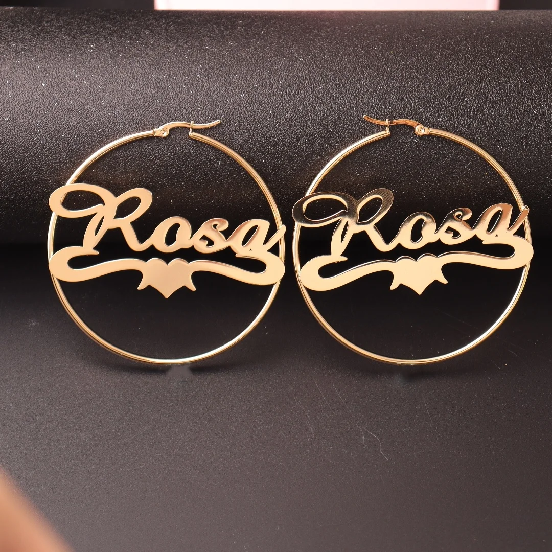 Personalized Hoop Name Earrings Custom Gold Rose Silver Circle Big Nameplate Women Daughter Wife Name Earring Gift for Her
Personalized Hoop Name Earrings Custom Gold Rose Silver Circle Big Nameplate Women Daughter Wife Name Earring Gift for Her