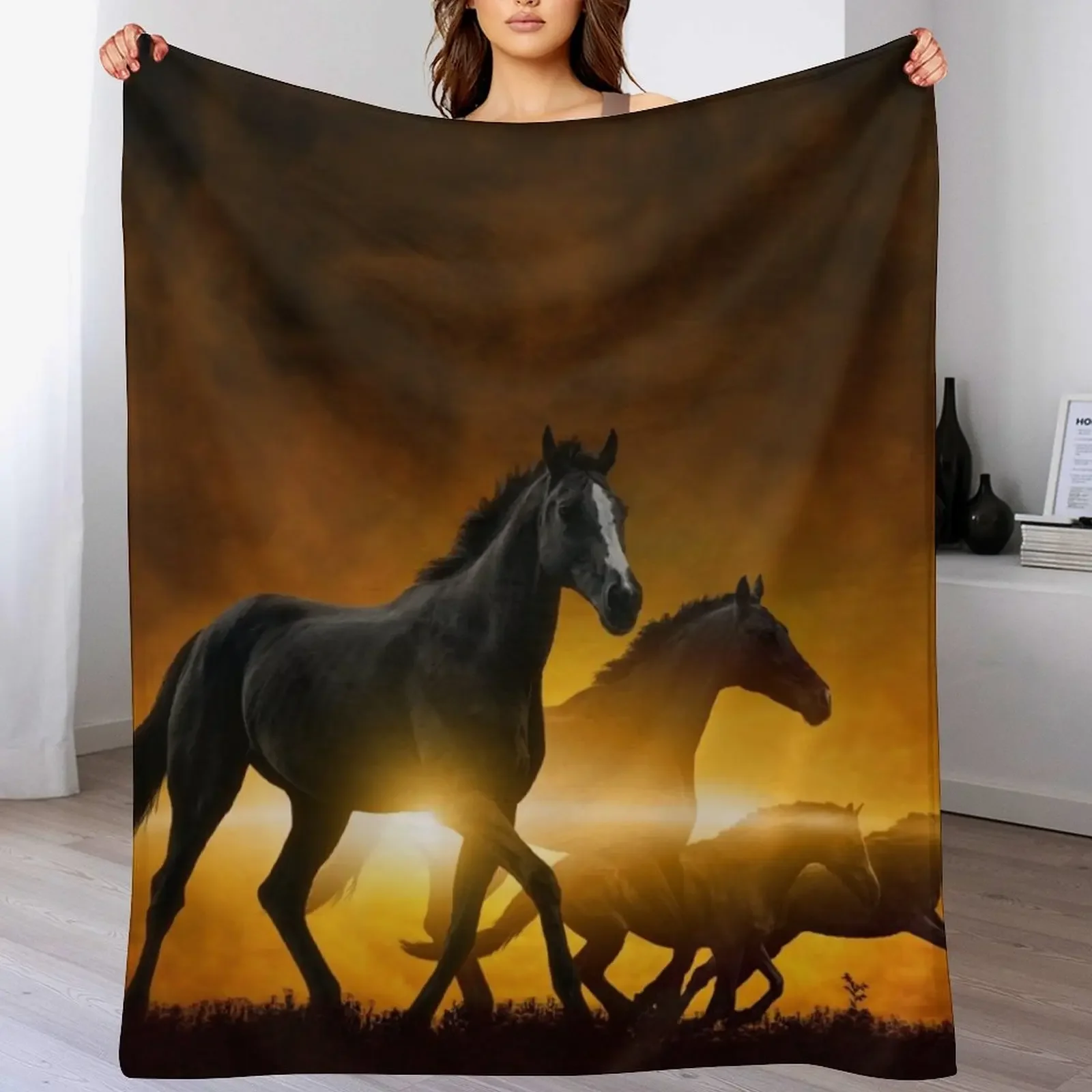 New Wild Black Horses Throw Blanket Luxury Throw Soft Beds Decoratives Plaid on the sofa Blankets
New Wild Black Horses Throw Blanket Luxury Throw Soft Beds Decoratives Plaid on the sofa Blankets