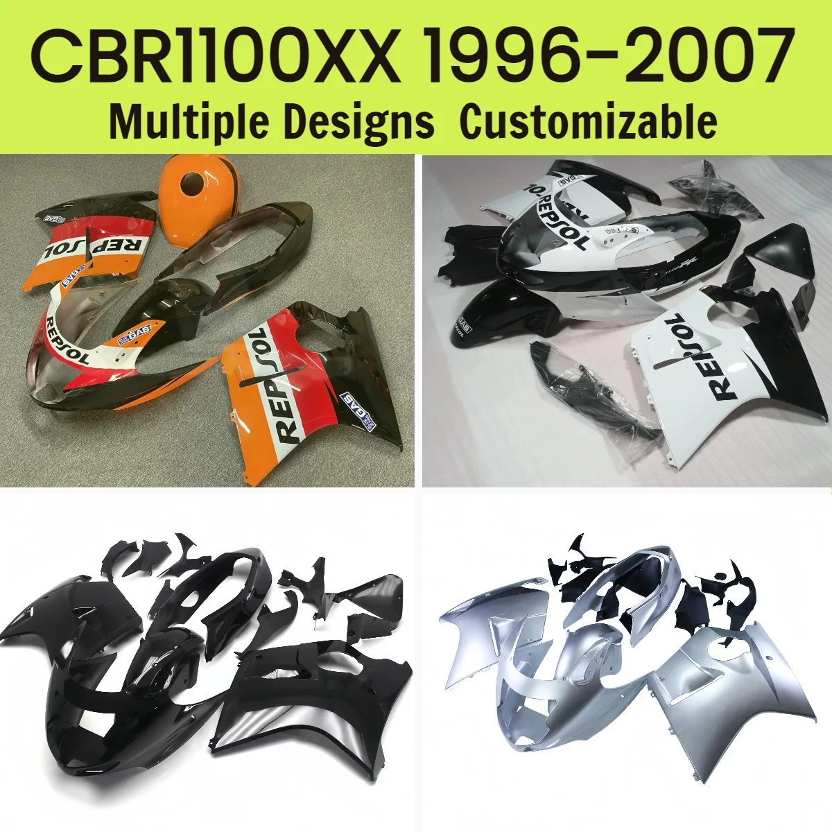 Комплект обтекателей кузова CBR1100XX 1996-2005 2006 2007, аксессуары, обтекатели для Honda CBR 1100XX 96-07
Комплект обтекателей кузова CBR1100XX 1996-2005 2006 2007, аксессуары, обтекатели для Honda CBR 1100XX 96-07