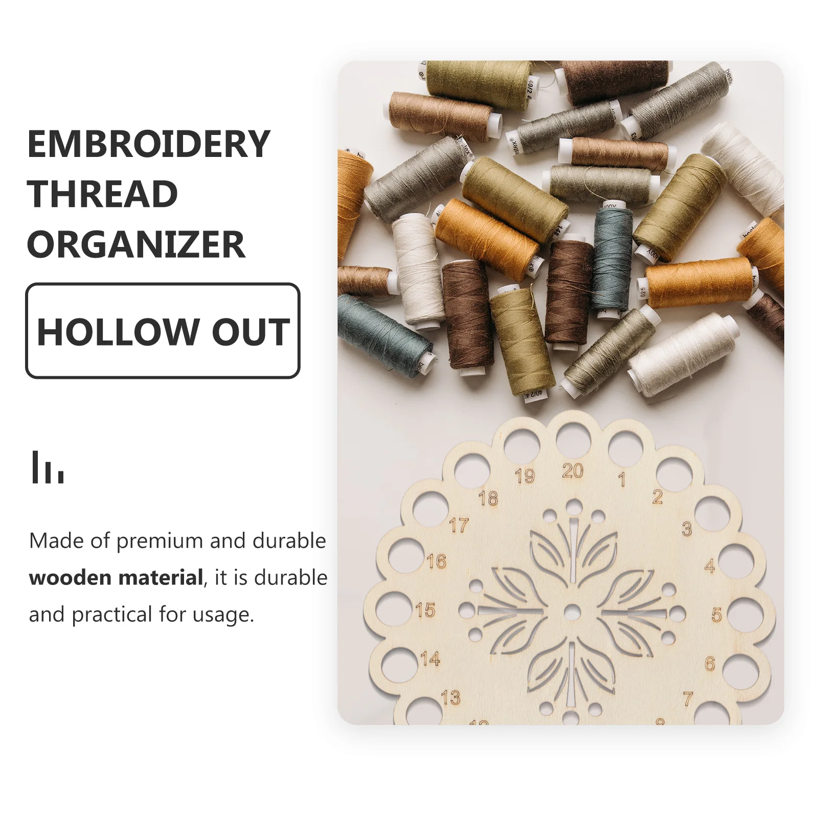 2Pcs Embroidery Floss Wooden Organizer Durable Hollow Home Threading Plate Thread Holder for Sewing Embroidery Floss Organizer
2Pcs Embroidery Floss Wooden Organizer Durable Hollow Home Threading Plate Thread Holder for Sewing Embroidery Floss Organizer