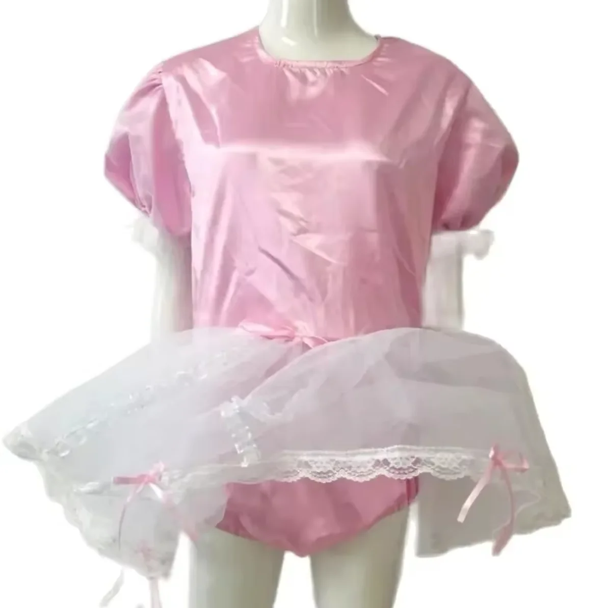 French Sexy Adult Custom Fetish Cross Dressing Sissy Smooth Pink Satin Patchwork White Sheer Bow Decoration Dress
French Sexy Adult Custom Fetish Cross Dressing Sissy Smooth Pink Satin Patchwork White Sheer Bow Decoration Dress