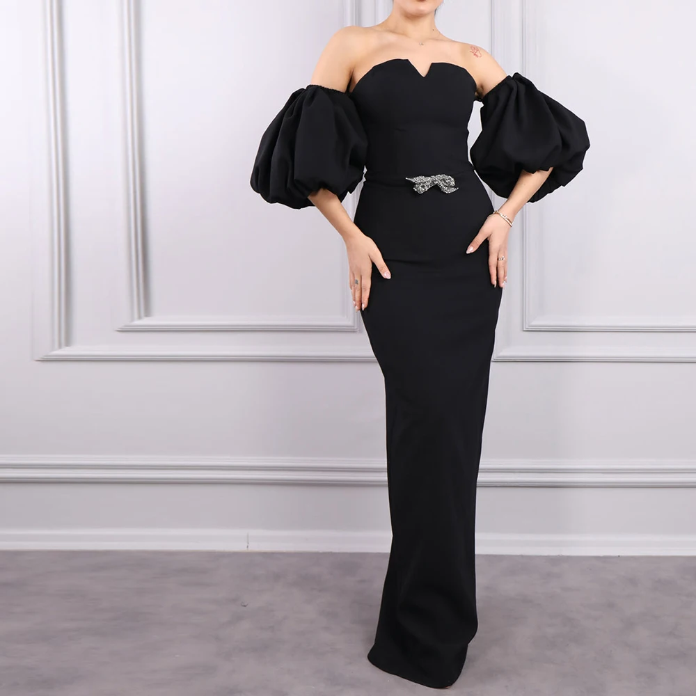 Customized Formal Crystal Detachable Sleeve Jersey Evening Dresses Modern Strapless Short Sleeves Sheath Floor Length
Customized Formal Crystal Detachable Sleeve Jersey Evening Dresses Modern Strapless Short Sleeves Sheath Floor Length