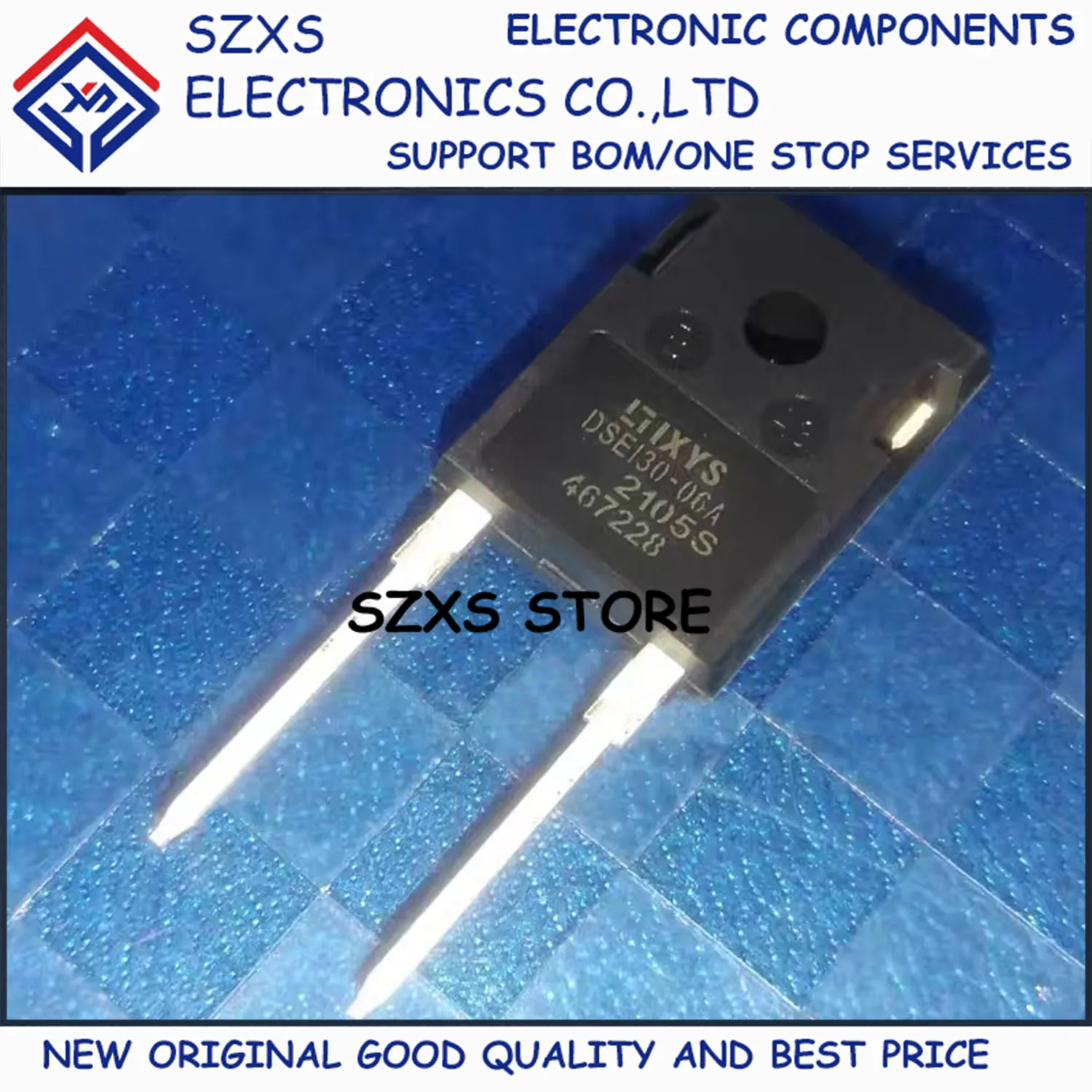 New Original 10Pcs DSEI30-06A TO-247 600V 30A Fast Recovery Diode In Stock Electronic Components Good Quality
New Original 10Pcs DSEI30-06A TO-247 600V 30A Fast Recovery Diode In Stock Electronic Components Good Quality
