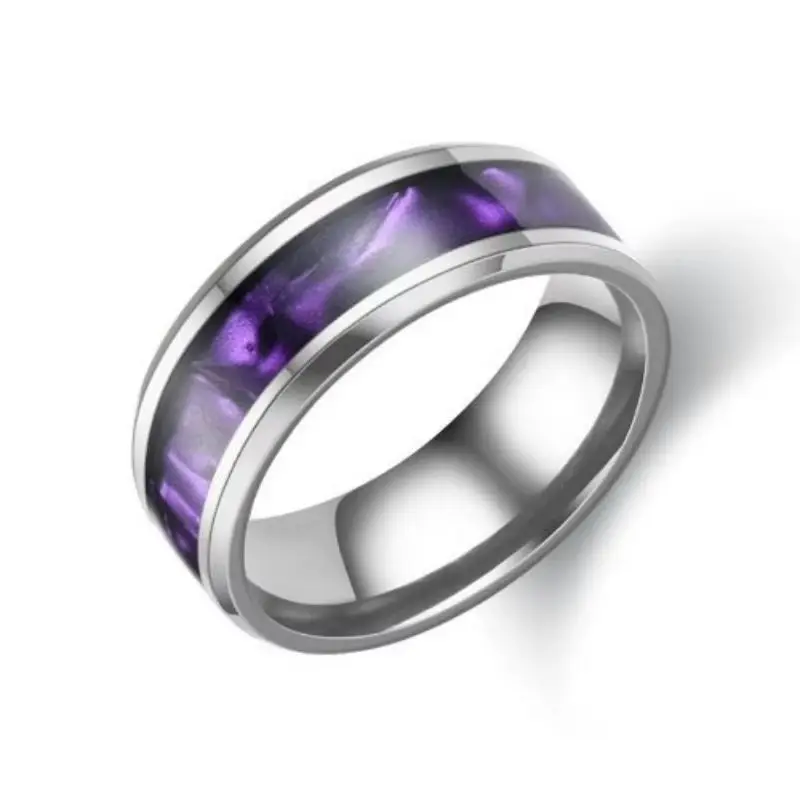 Minimalist Dainty Stainless Steel Ring Gradient Purple Shell Inlaid Unisex Couple Daily Wear Fashion Jewelry Gift
Minimalist Dainty Stainless Steel Ring Gradient Purple Shell Inlaid Unisex Couple Daily Wear Fashion Jewelry Gift