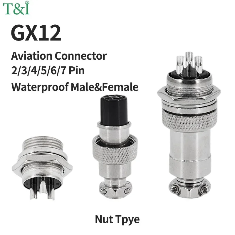 5/20/100Sets GX12 Socket Nut Male & Female Docking Aviator Aviation Plug Circular Waterproof Cable Connector 2 3 4 5 6 7 Pin
5/20/100Sets GX12 Socket Nut Male & Female Docking Aviator Aviation Plug Circular Waterproof Cable Connector 2 3 4 5 6 7 Pin