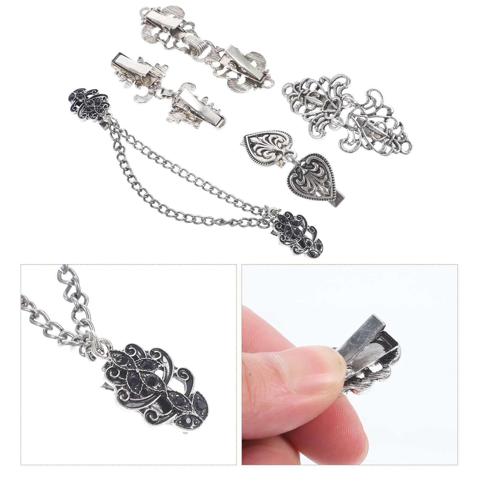 5 Pcs Cardigan Clips Elegant Brooches Vintage Dress Shirt Sweater Accessories Shawl Collar Shirt Clips Clasp Pin
5 Pcs Cardigan Clips Elegant Brooches Vintage Dress Shirt Sweater Accessories Shawl Collar Shirt Clips Clasp Pin