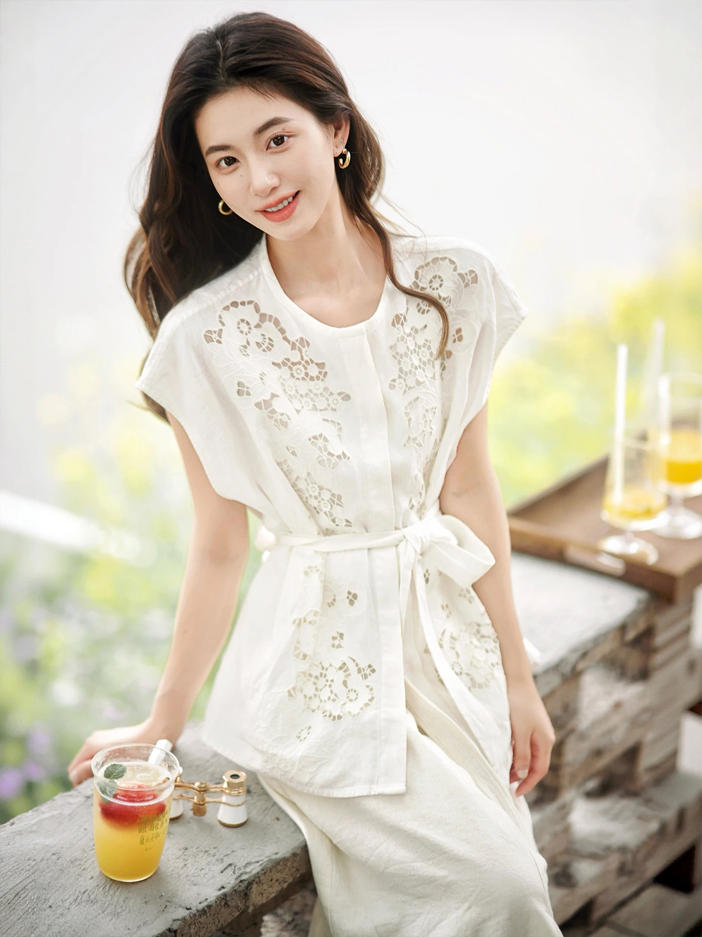 Cool Breathable Hollow out Embroidery Han Han Flax Pure Cotton Camisole Women's Commute Style round Neck Regular Length Shirt
Cool Breathable Hollow out Embroidery Han Han Flax Pure Cotton Camisole Women's Commute Style round Neck Regular Length Shirt