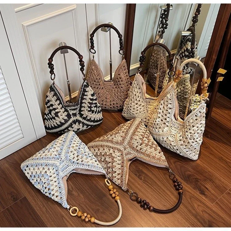 Casual Hollow Out Woven Bag Beach Handbag Tote Bag Bohemian Beach Bag Bucket Bag Large Capacity Hollow Shoulder Bag Travel
Casual Hollow Out Woven Bag Beach Handbag Tote Bag Bohemian Beach Bag Bucket Bag Large Capacity Hollow Shoulder Bag Travel
