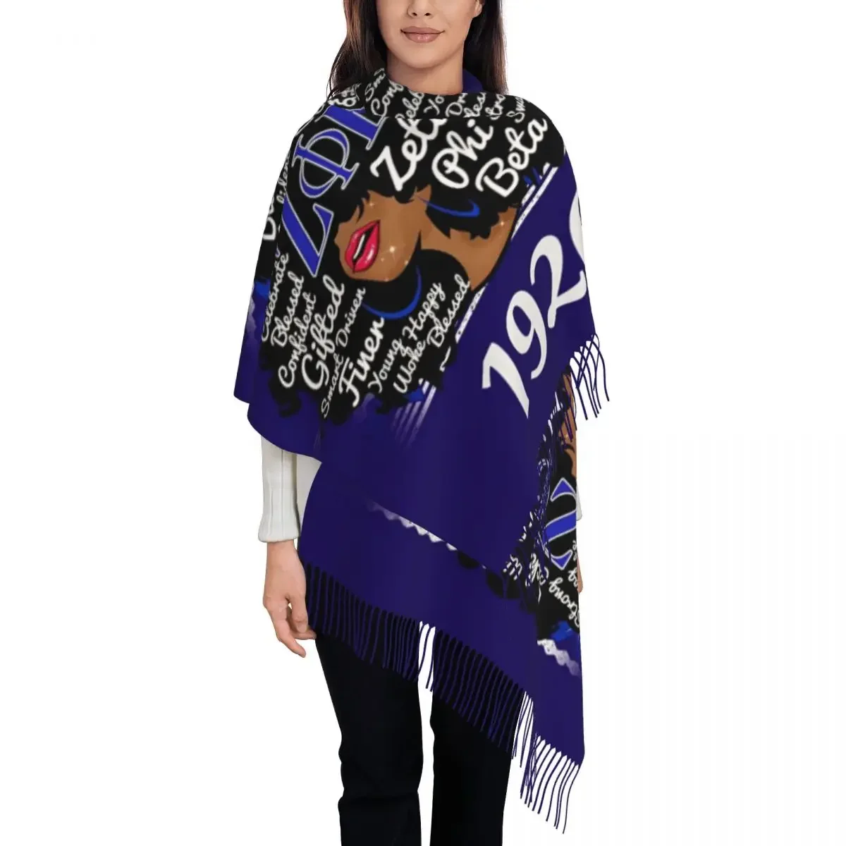 Luxury Zeta Phi Beta Sorority Tassel Scarf Women Winter Warm Shawl Wrap Ladies Greek Letter 1920 Scarves
Luxury Zeta Phi Beta Sorority Tassel Scarf Women Winter Warm Shawl Wrap Ladies Greek Letter 1920 Scarves