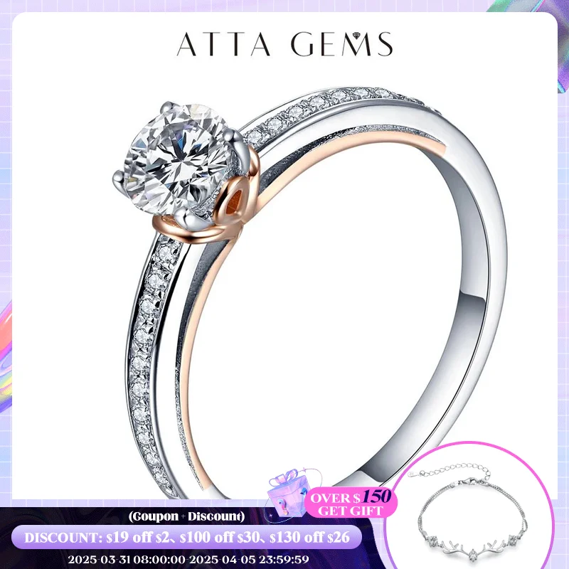 ATTAGEMS 100% 925 Sterling Silver Ring 0.5CT Round Brilliant Cut D Color VVS1 Moissanite Engagement Rings for Women
ATTAGEMS 100% 925 Sterling Silver Ring 0.5CT Round Brilliant Cut D Color VVS1 Moissanite Engagement Rings for Women